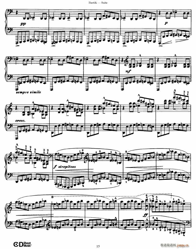 Bartok SZ 62 Suite for Piano op 14(钢琴谱)15