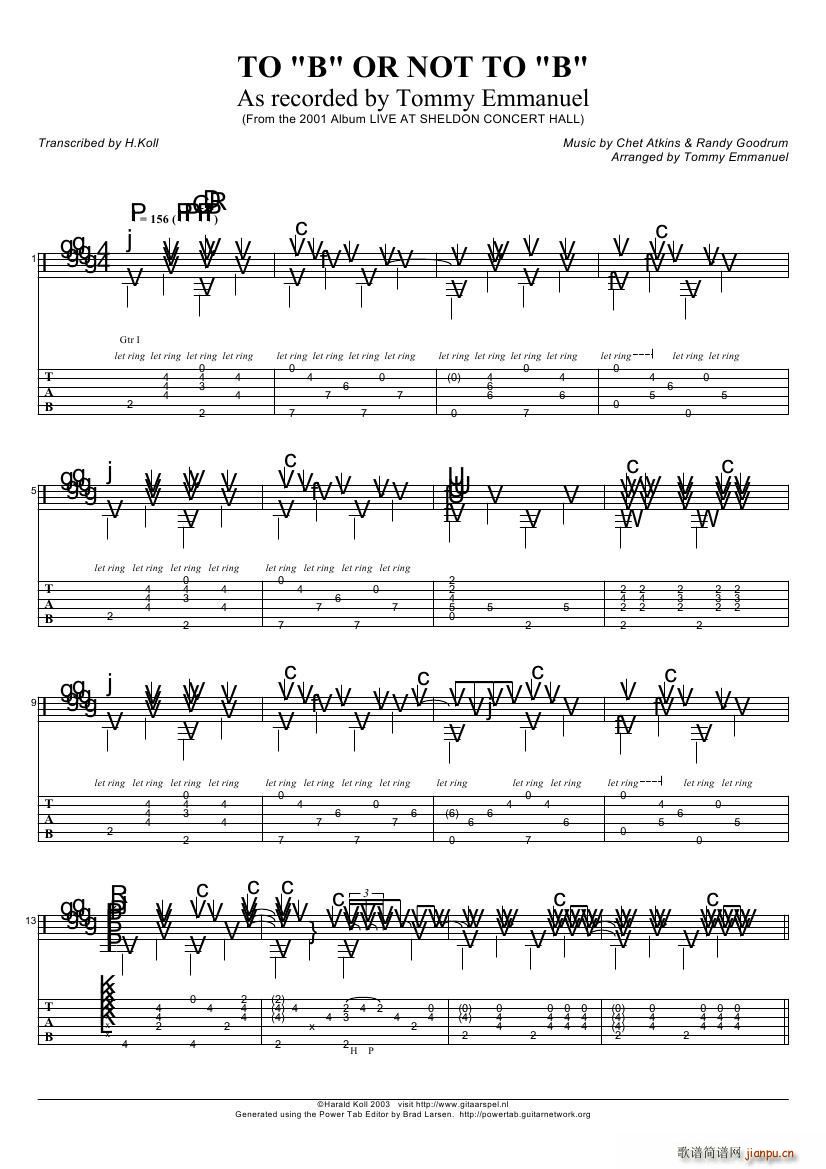 tommy emmanuel to b or not to b 指弹吉它(吉他谱)1