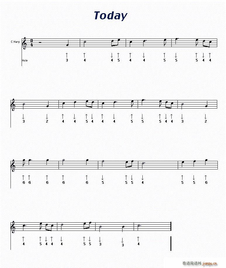 Today 布鲁斯(口琴谱)1