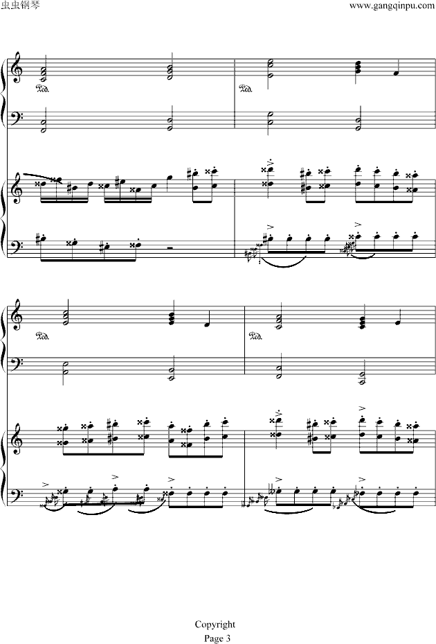 土耳其进行曲——卡农(钢琴谱)3