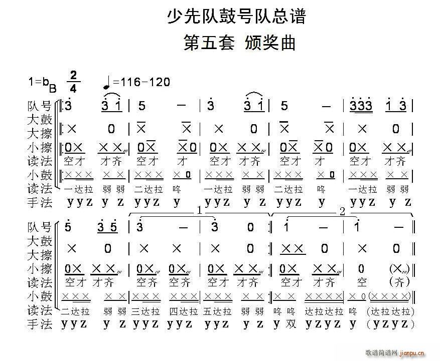 中国少年先锋队鼓号队 第五套(总谱)1