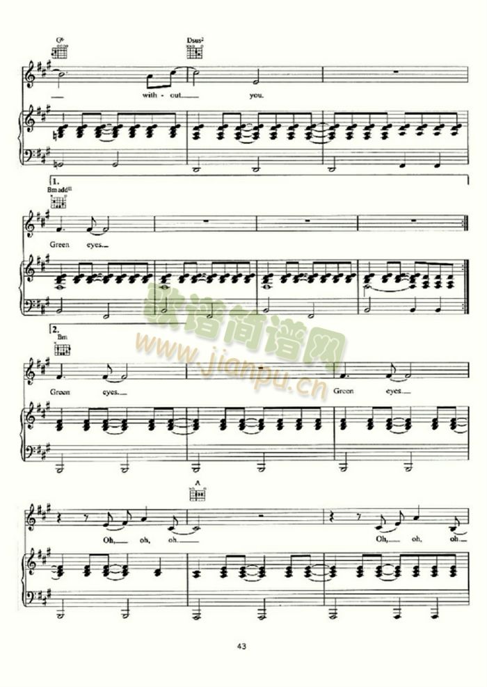 GREENEYES(吉他谱)5