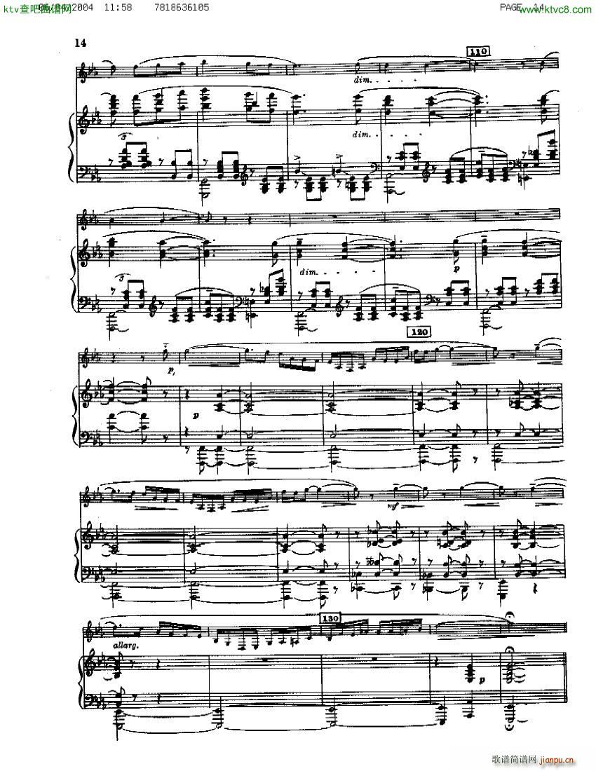 Guastavino Sonata Para Clarinete Y Piano(钢琴谱)14