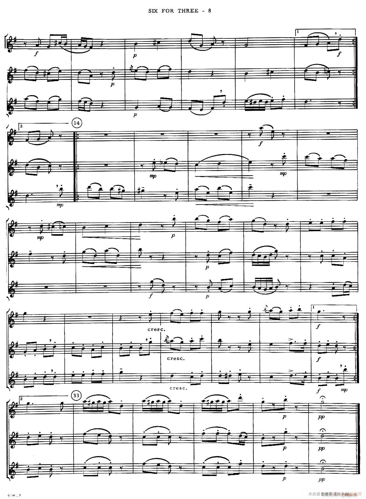 six for three 次中音三重奏(总谱)8
