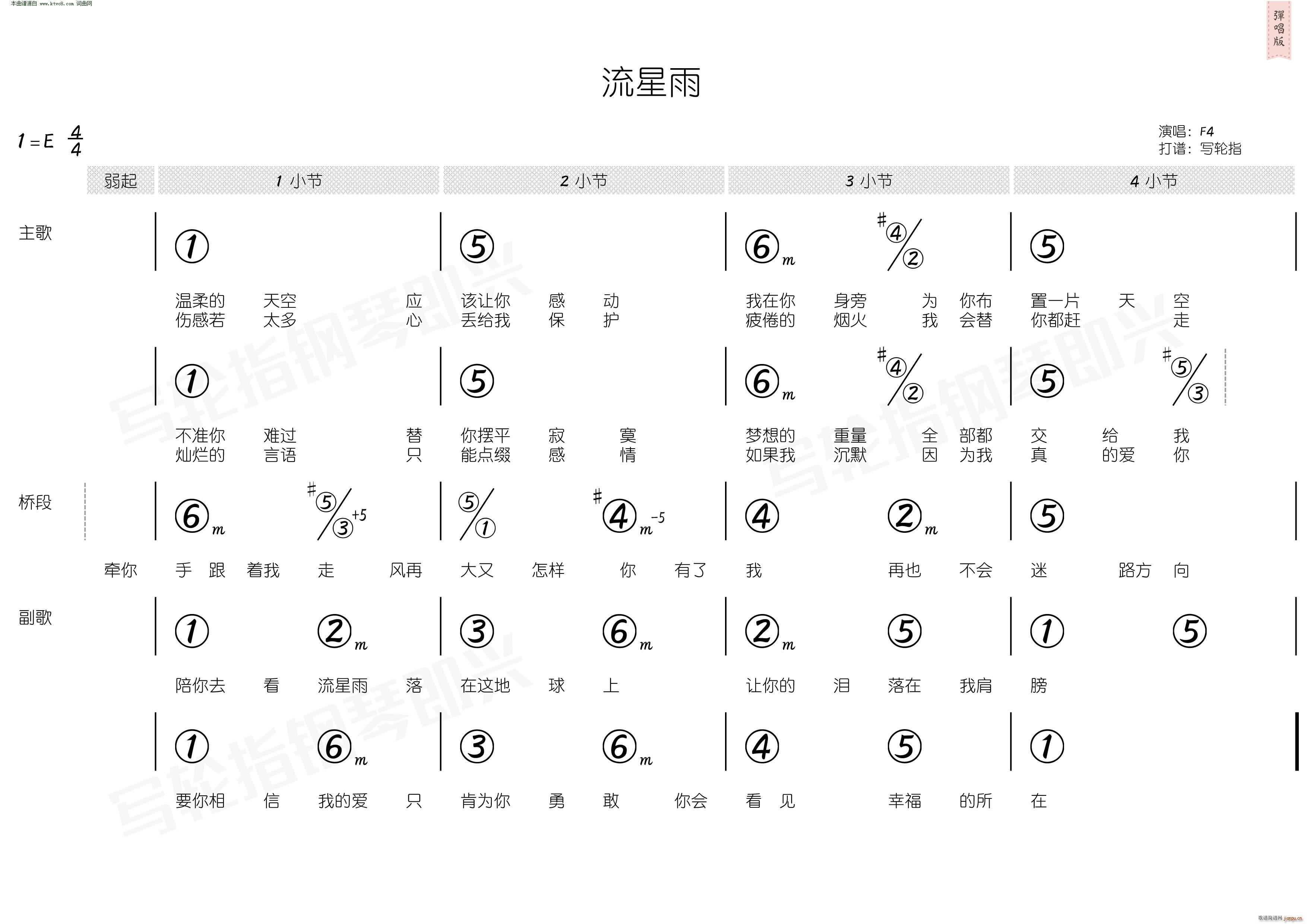 流星雨 简和谱(七字歌谱)3