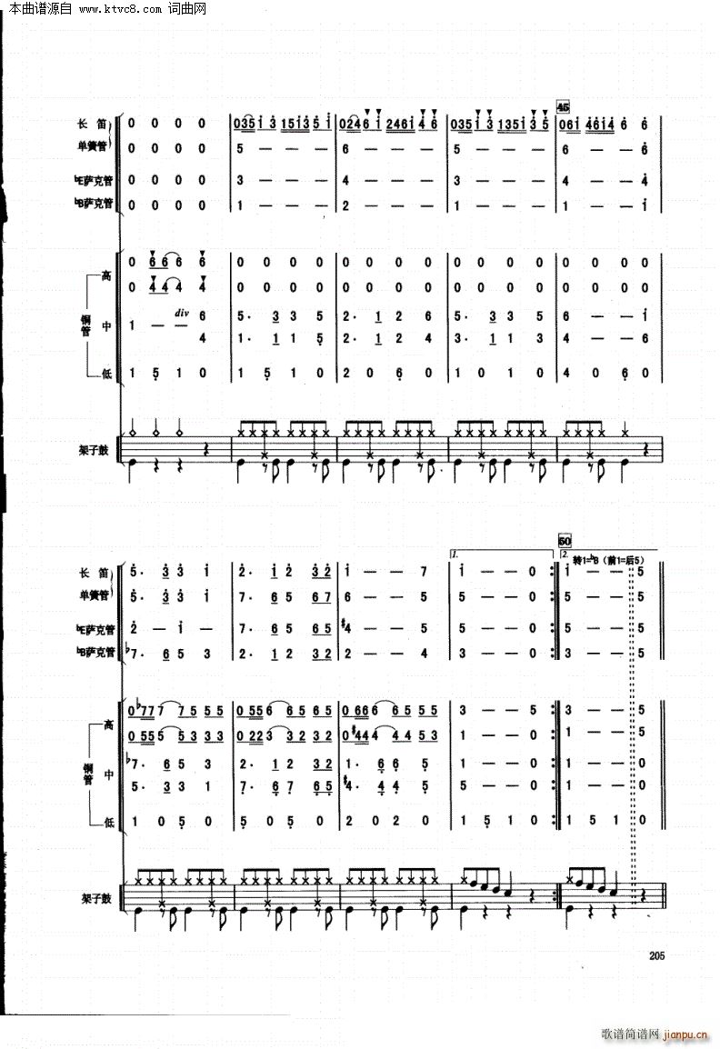 友谊地久天长 管乐合奏曲(总谱)5