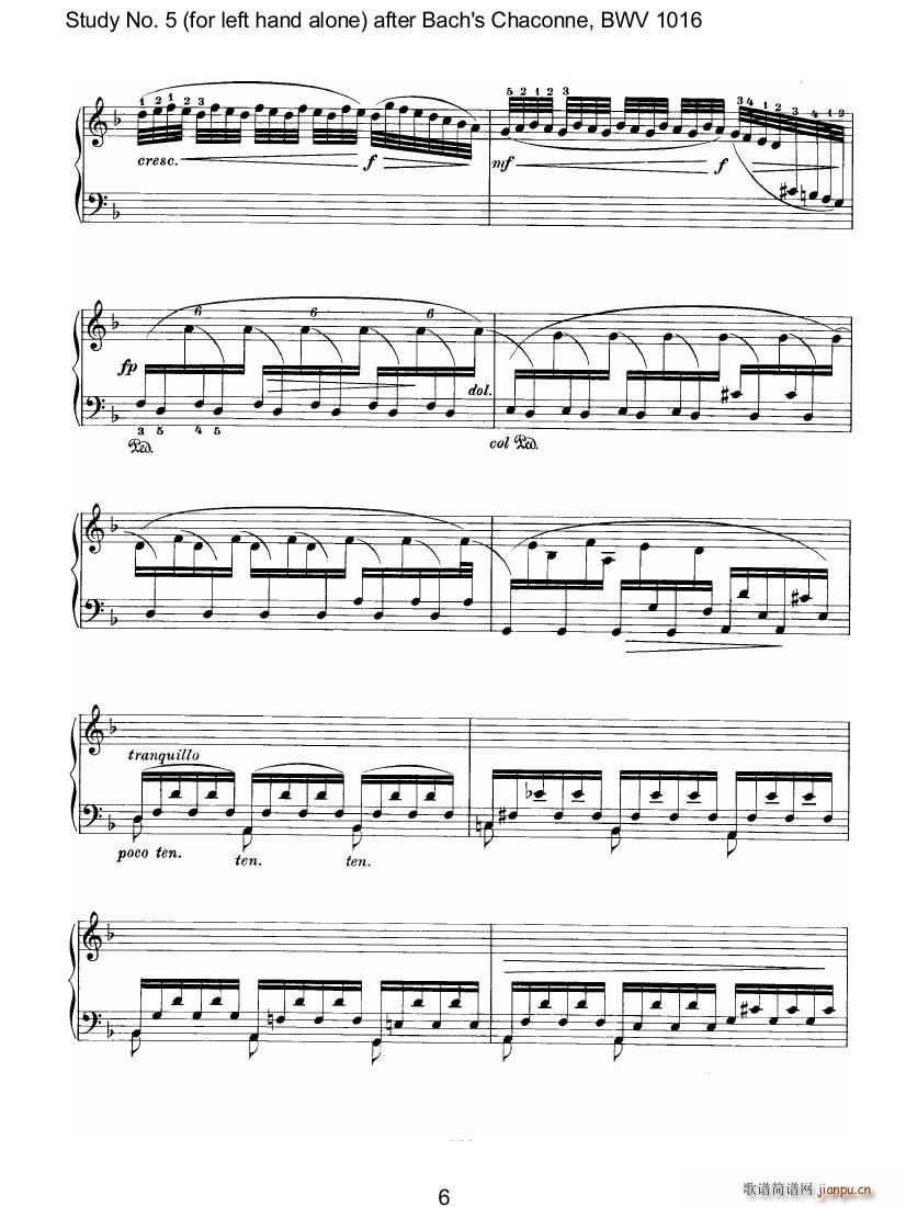 Bach Brahms BWV1016 Chaconne as Etude 5 left hand(钢琴谱)11