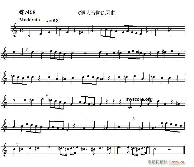 快速入门 附录 视唱浅易经典练习曲 58(十字及以上)1