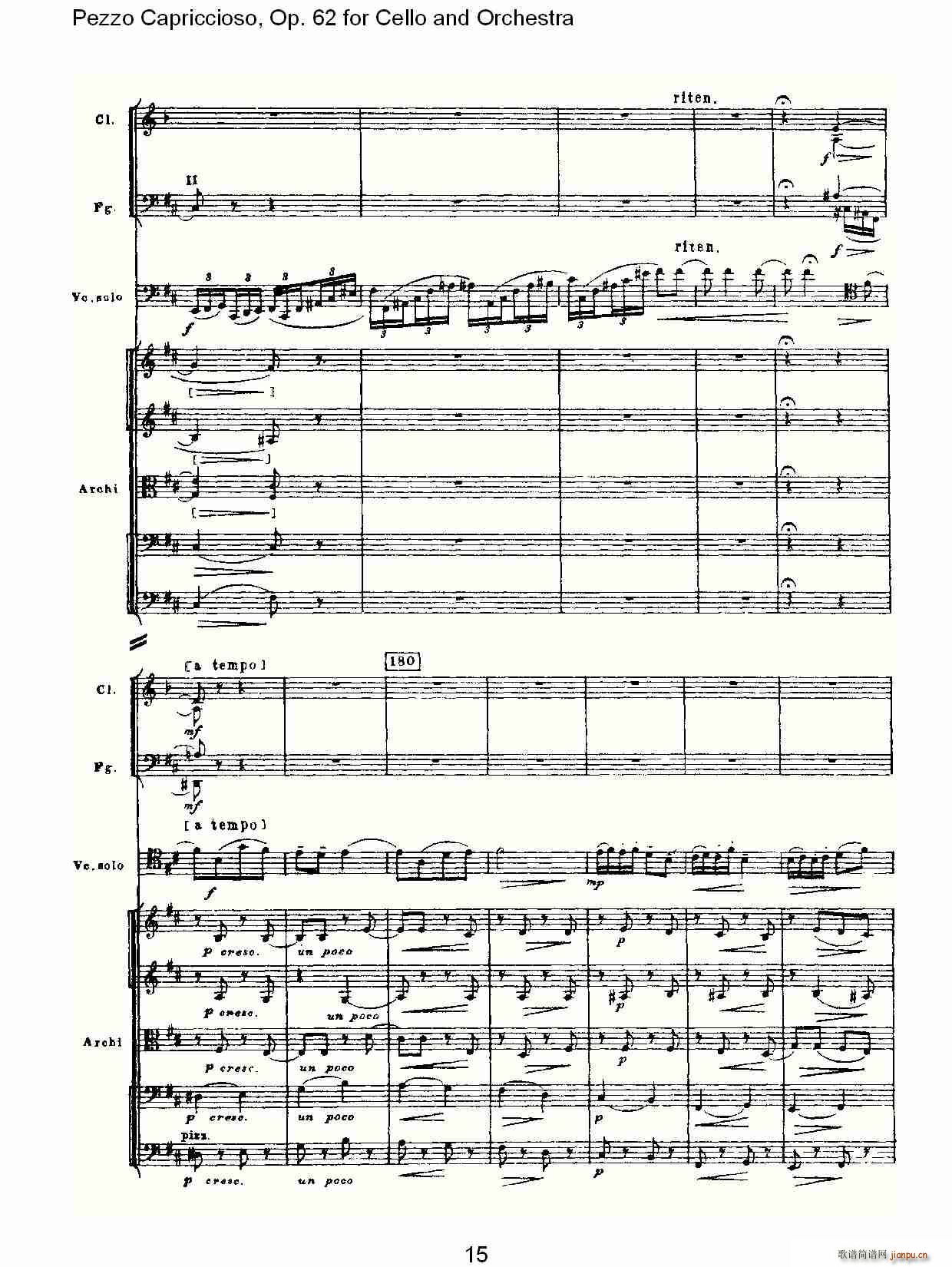 Pezzo Capriccioso, Op.62(大提琴谱)15