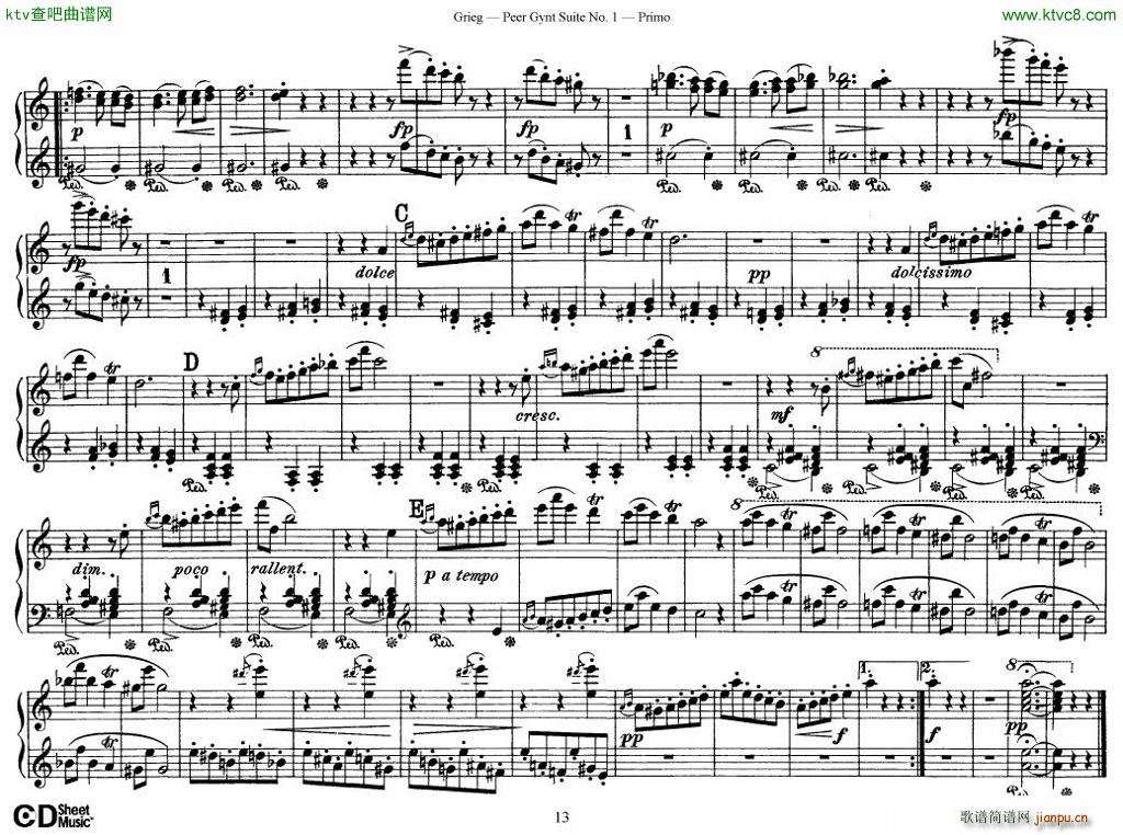 Peer Gynt Suite No 1(钢琴谱)13