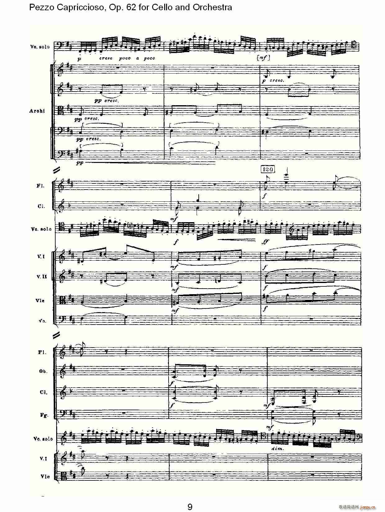 Pezzo Capriccioso, Op.62(大提琴谱)9