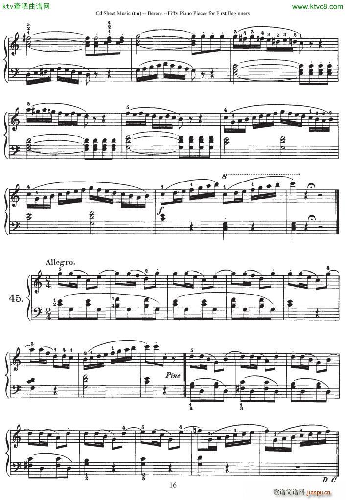 Berens op 70 50 Piano Pieces for Beginners(钢琴谱)16