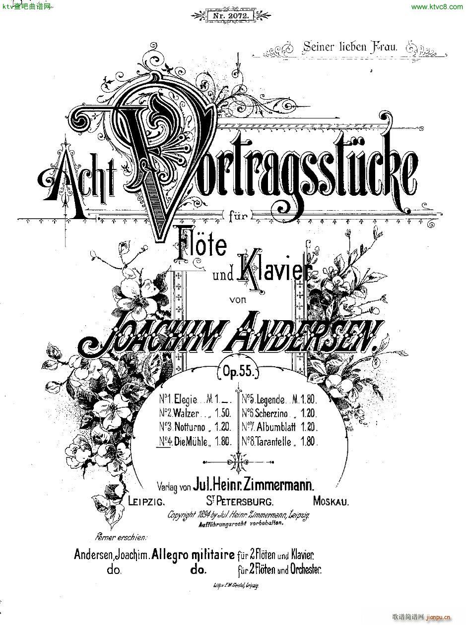 Andersen op 55 Acht Vortragsstücke fl pno(钢琴谱)20