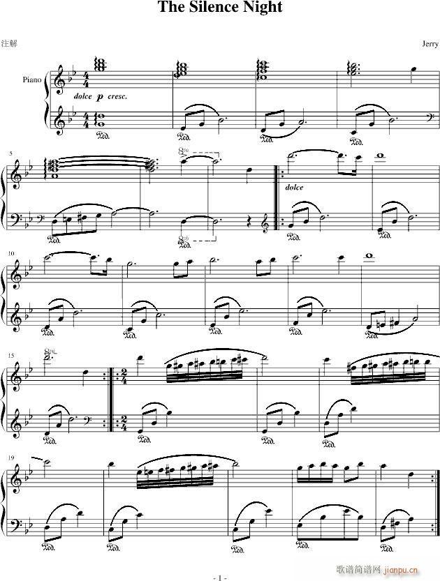 The Silence Night(钢琴谱)1