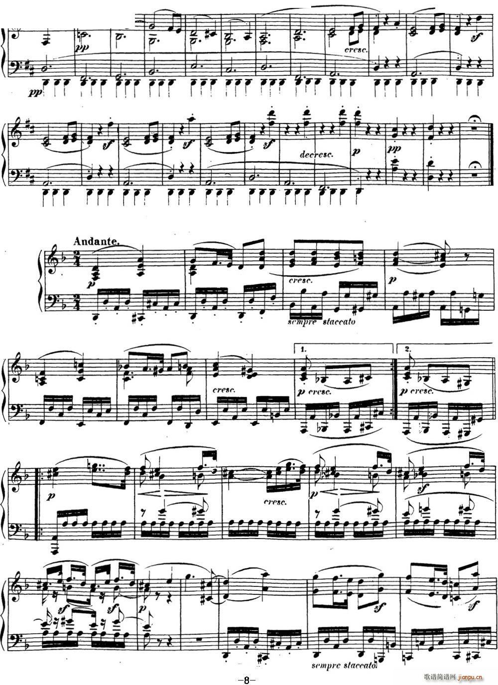 贝多芬钢琴奏鸣曲15 田园 D大调 Op 28 D major(钢琴谱)8