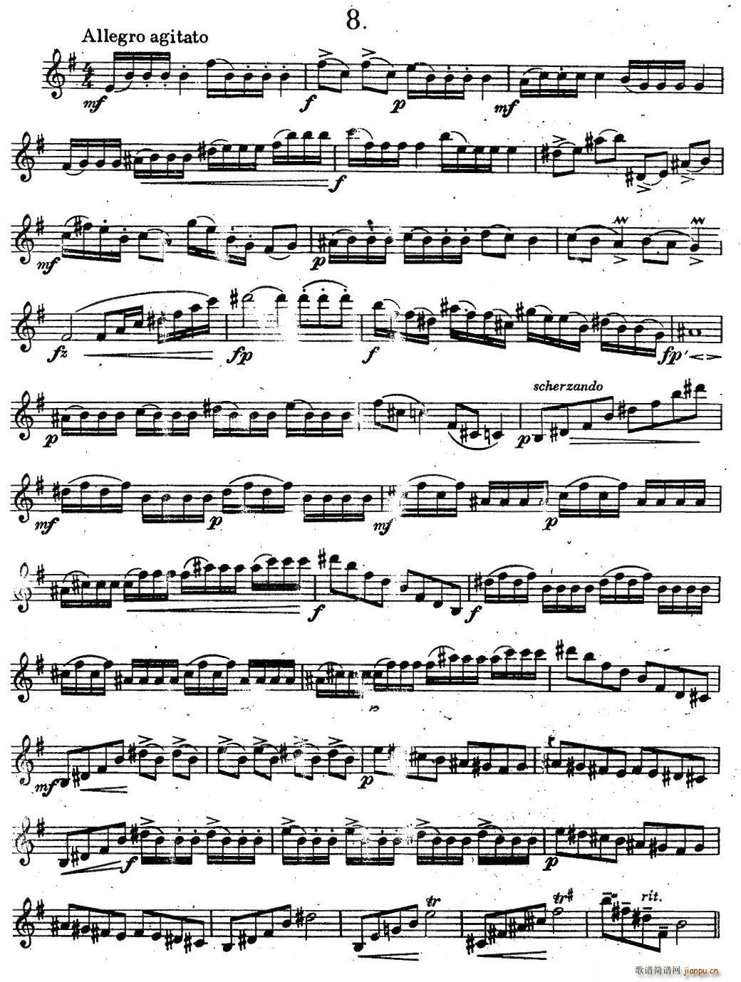 奇特克 萨克斯练习曲之八 ETUDY PRO SAXOPHON FR ZITRK op 3(十字及以上)1