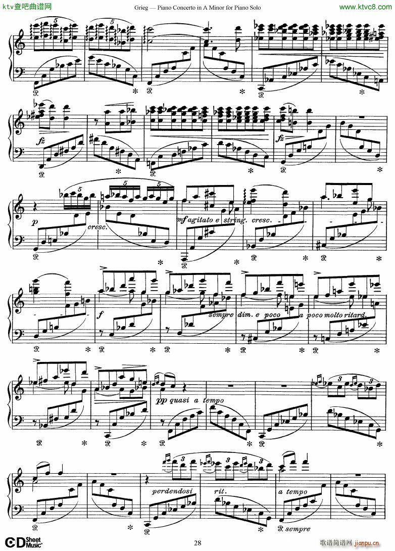 Grieg Piano Concerto solo arr 2 byGrieg(钢琴谱)28