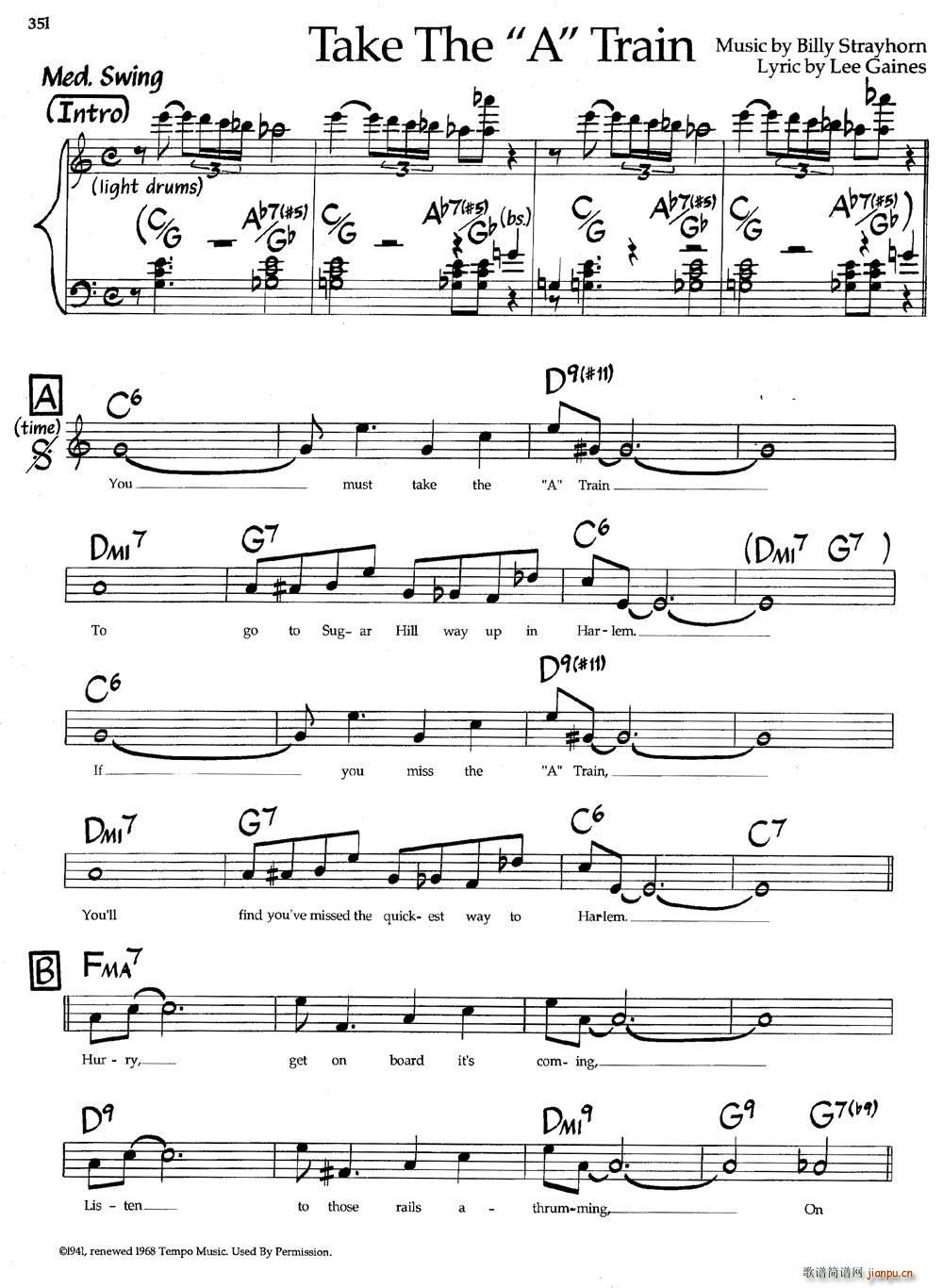 Take The A Train 爵士钢琴曲(钢琴谱)1