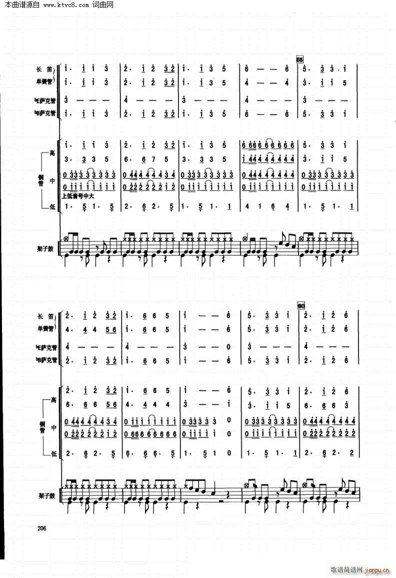 友谊地久天长 管乐合奏曲(总谱)6