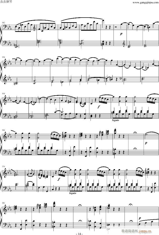 c小调第十四钢琴奏鸣曲(钢琴谱)14