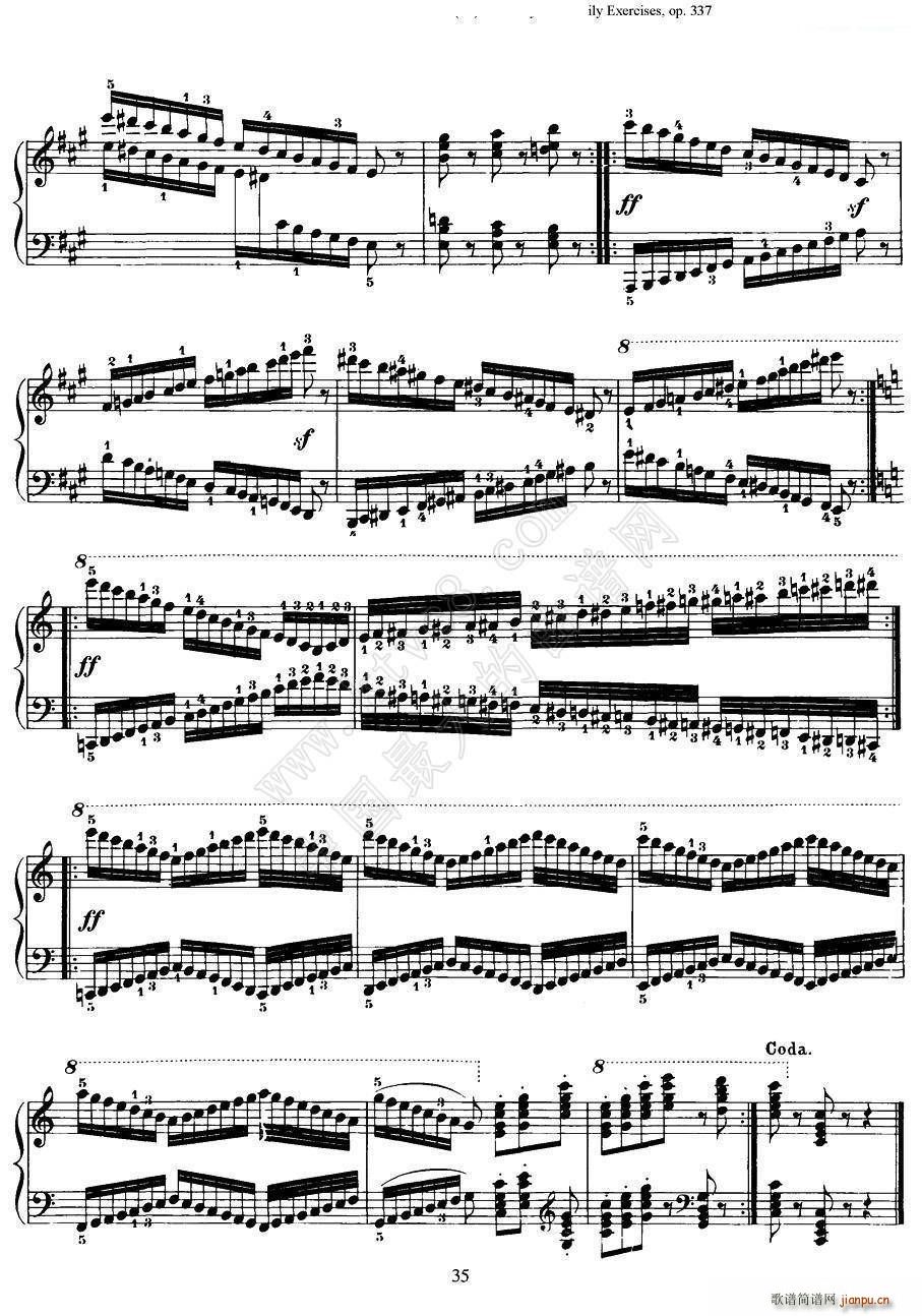 Czerny 40 Daily Exerci Op 337 25 30 40首日常训练曲(钢琴谱)6