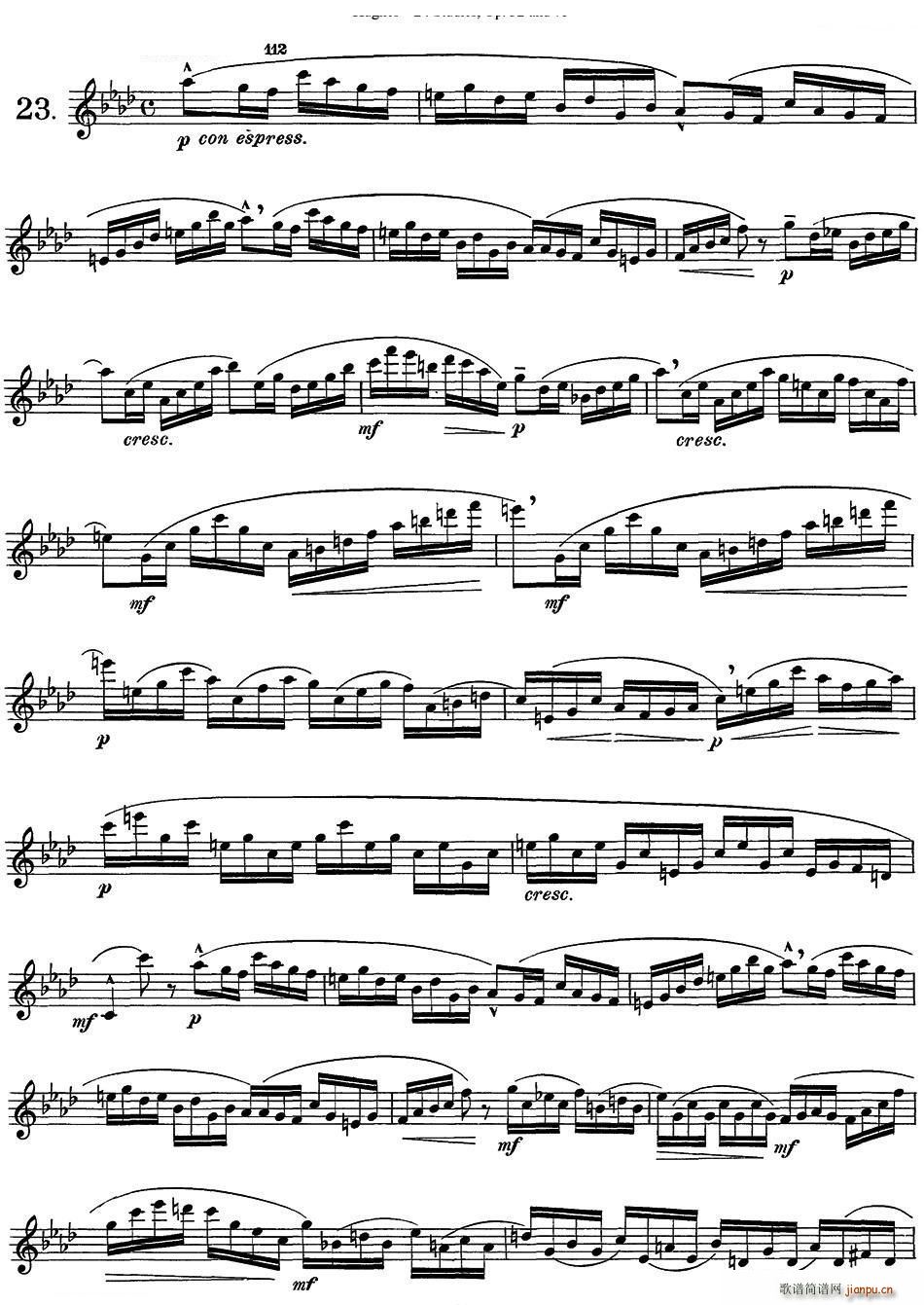胡埃斯24首长笛练习曲Op 32 NO 23(笛箫谱)1