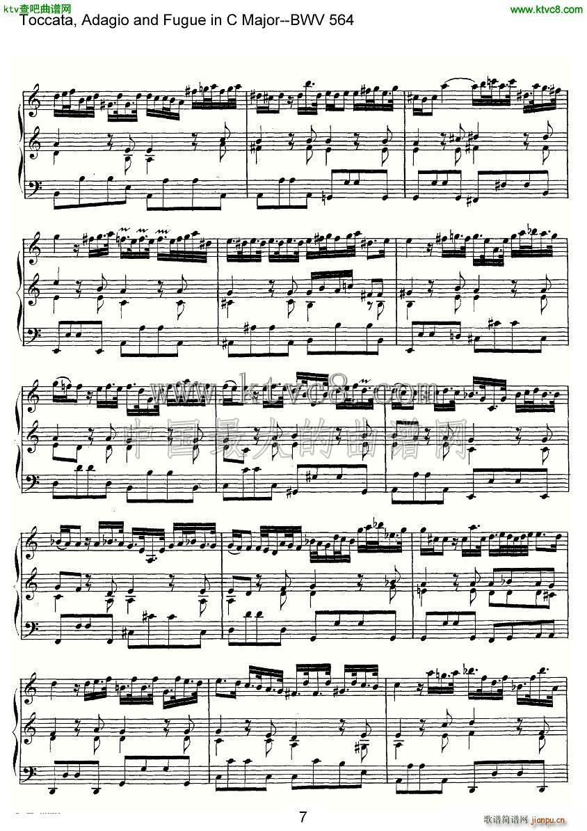 Toccata Adagio and Fugue in C Major BWV 564 管风琴谱(十字及以上)7