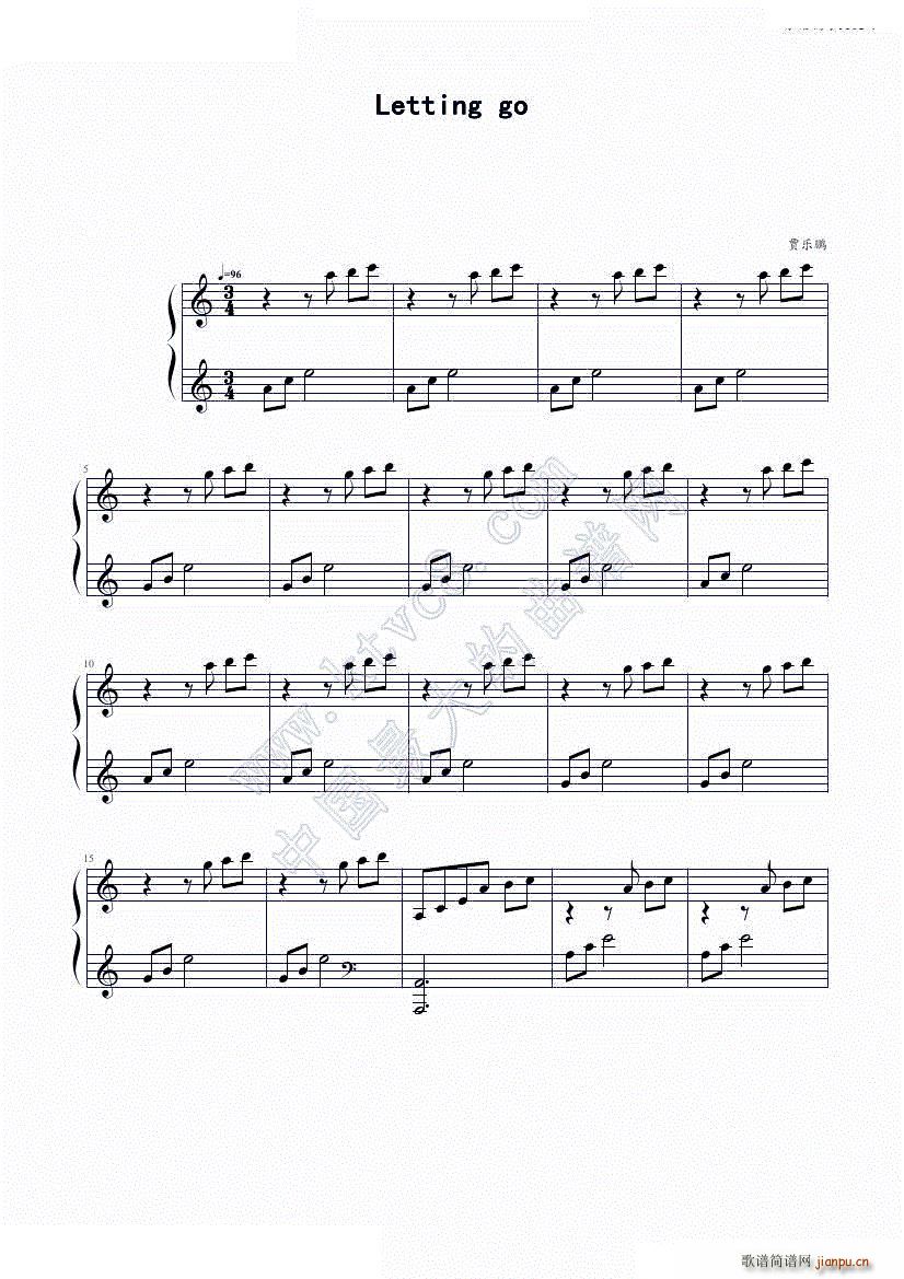 letting go(钢琴谱)1