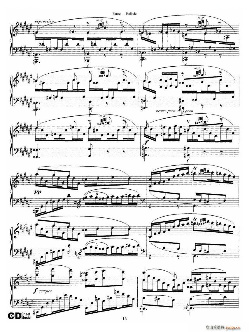 Faure Ballade Op 19 Ballade Op 19(十字及以上)16