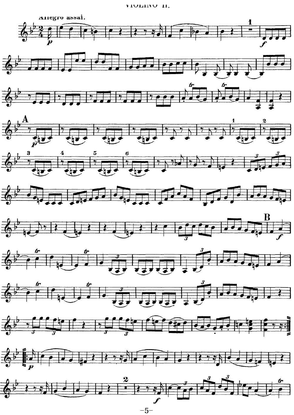 Mozart Quartet No 12 in Bb Major K 172 Violin 2(十字及以上)5