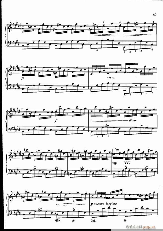 钢琴 不可不弹的世界钢琴名曲100首 五(钢琴谱)70
