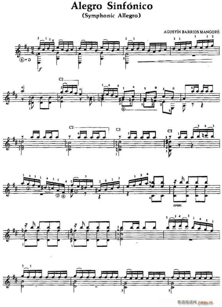 Alegro Sinfonico 古典吉他(吉他谱)1