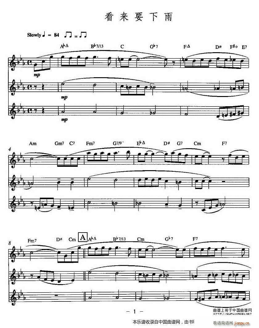 看来要下雨 三重奏(笛箫谱)1