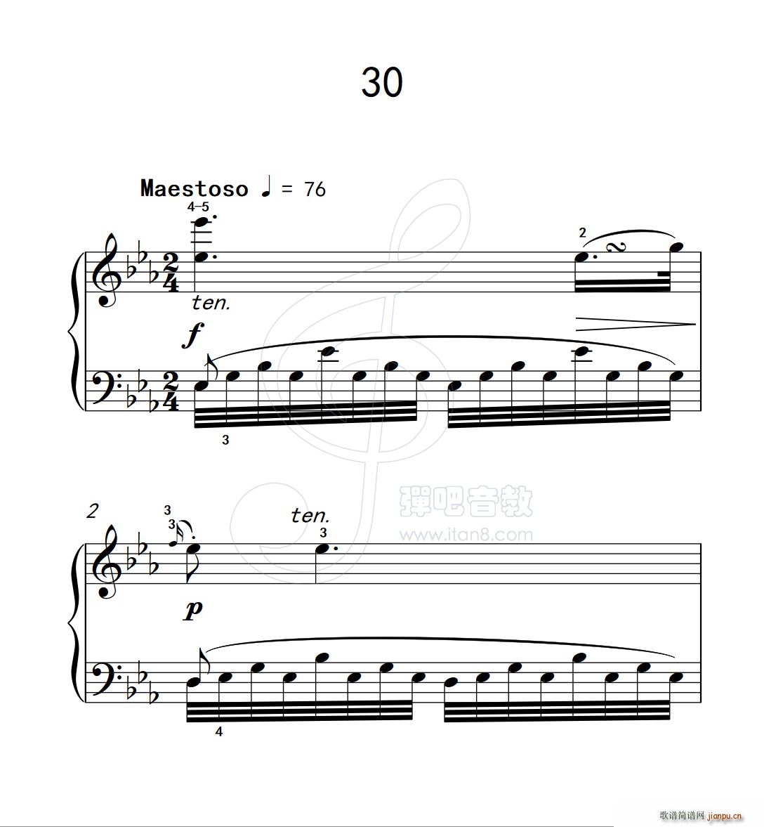 练习曲 30 克拉莫钢琴练习曲60首(钢琴谱)1