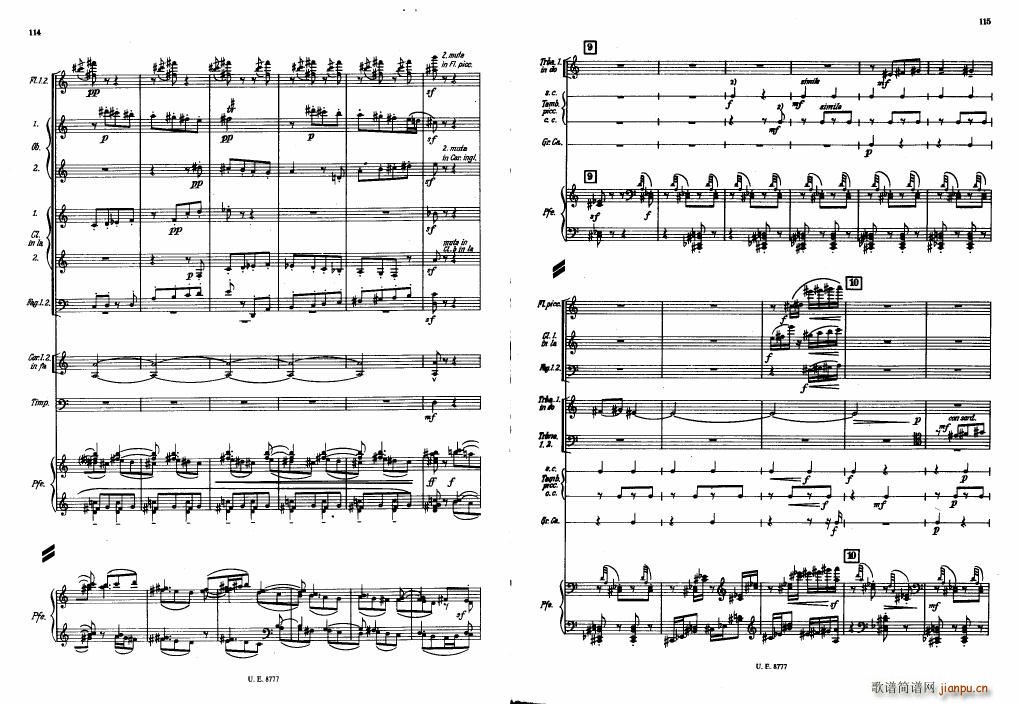 Bartok SZ 83 Piano Concerto No1 Full Score 二(钢琴谱)17