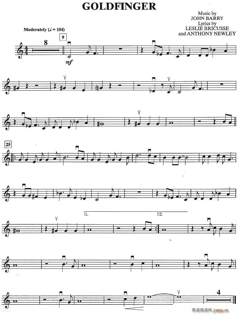 GOLDFINGE(九字歌谱)1