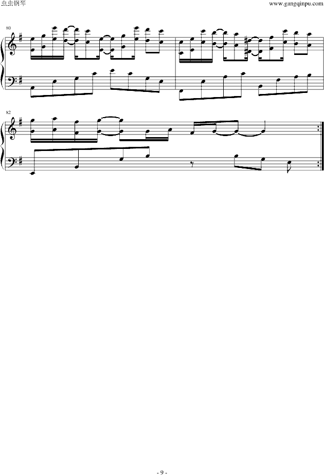 bebu silvette‘s piano （爱情公寓2）(钢琴谱)9