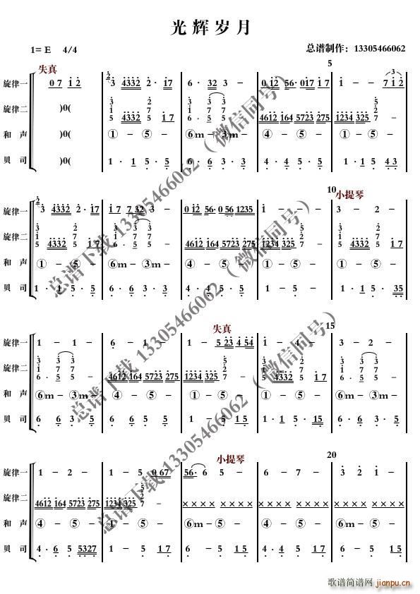 光辉岁月 乐队(总谱)1
