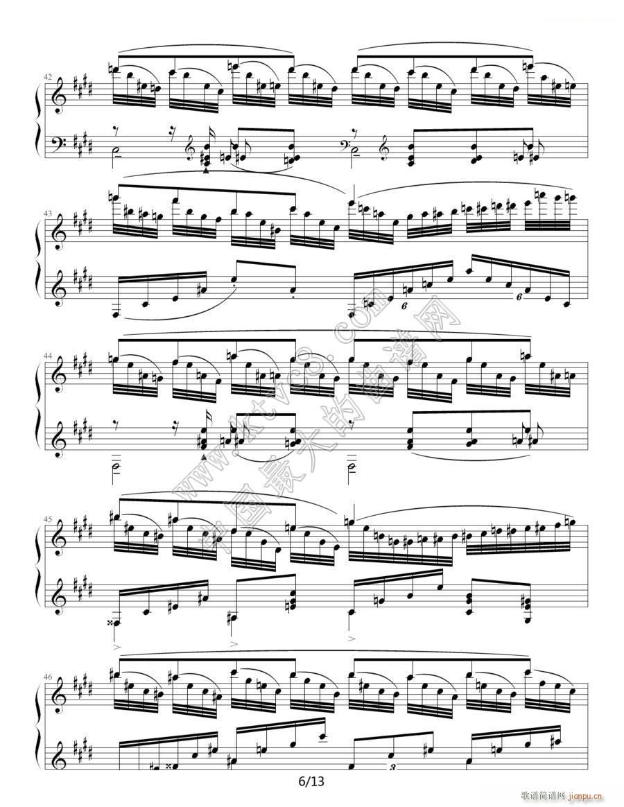 水之嬉戏 拉威尔(钢琴谱)6