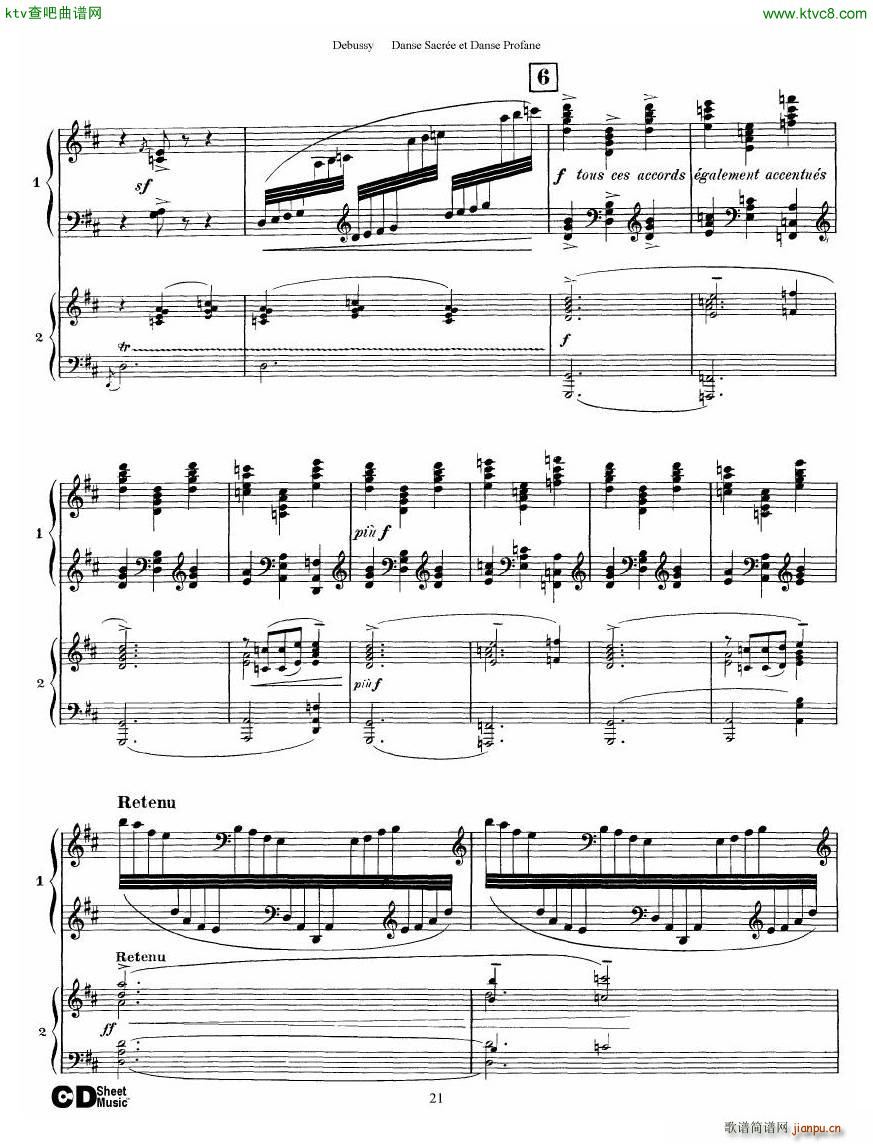 Debussy Danse Sacrée et Danse Profane 2 Piano s(钢琴谱)21