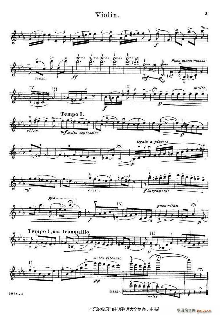 柴科夫斯基 旋律 OP42No3提琴(十字及以上)1