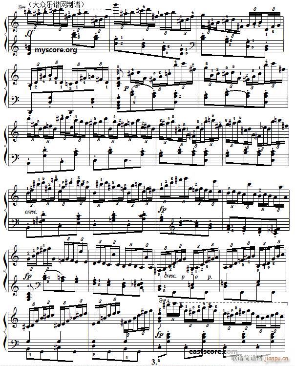 车尔尼 手指灵巧技术练习 Czerny 740 第16首(钢琴谱)3