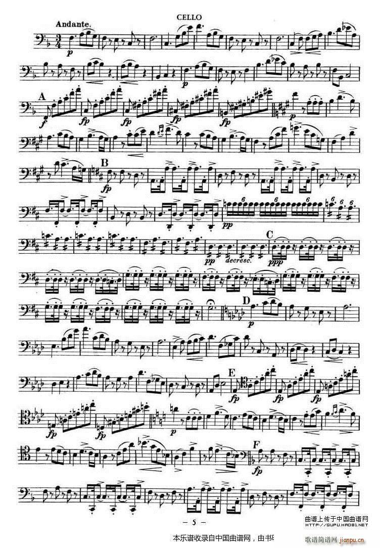 TROUT QUARTET 大(大提琴谱)5