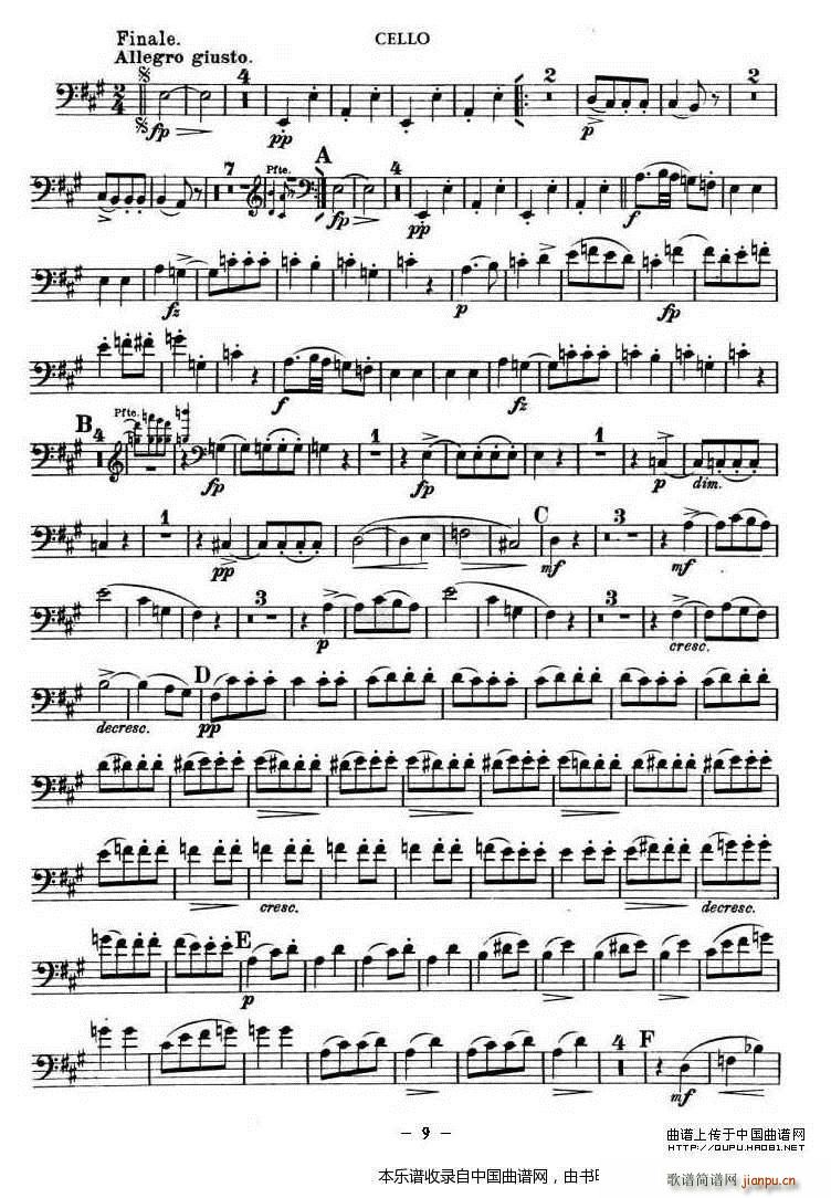 TROUT QUARTET 大(大提琴谱)9