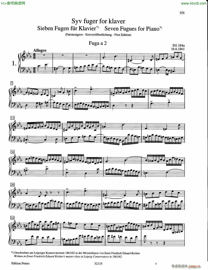 Grieg 7 Fugues EG184a 184g(钢琴谱)1