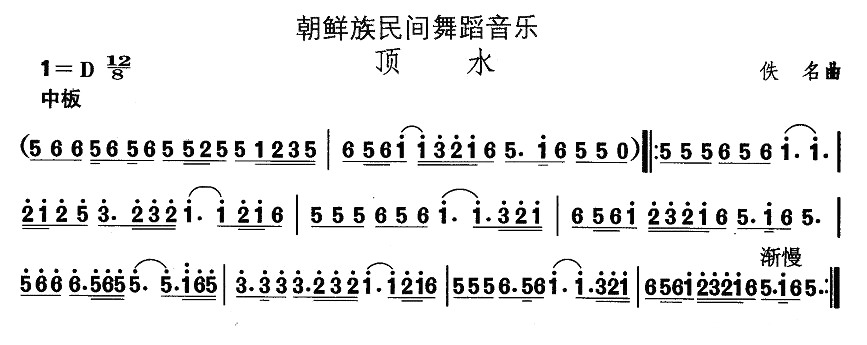 中国民族民间舞曲选朝鲜族舞蹈：顶水(十字及以上)1