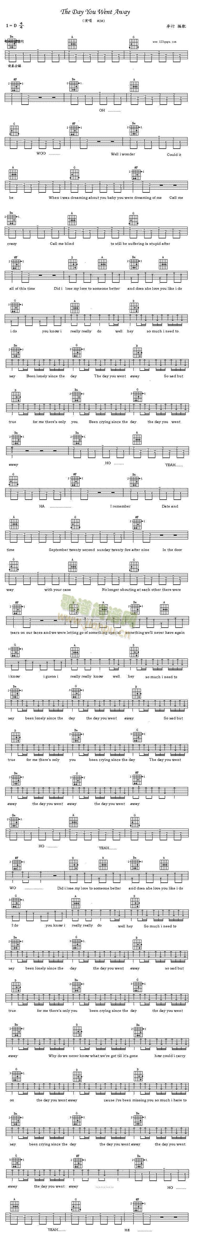 TheDayYouWentAway(吉他谱)1