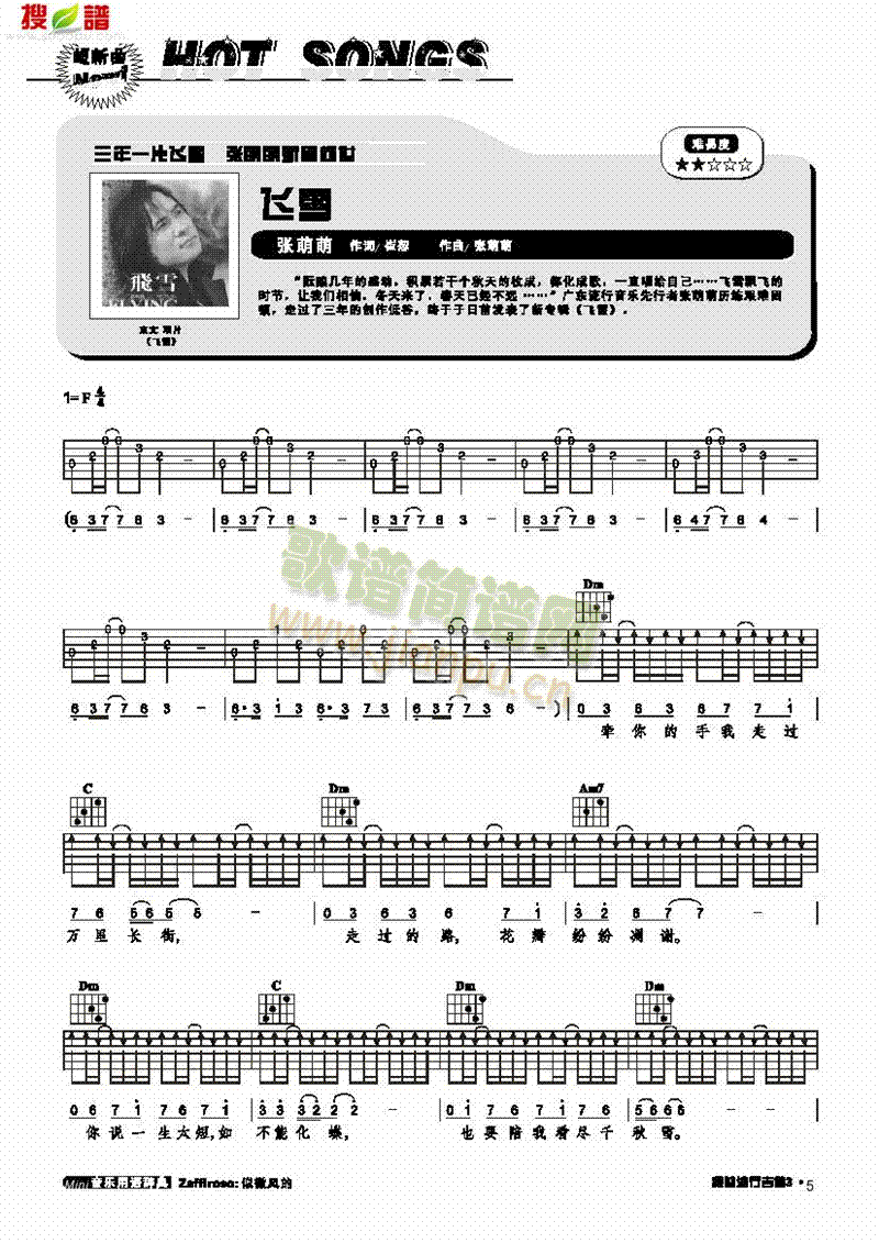 飞雪-弹唱吉他类流行(其他乐谱)1