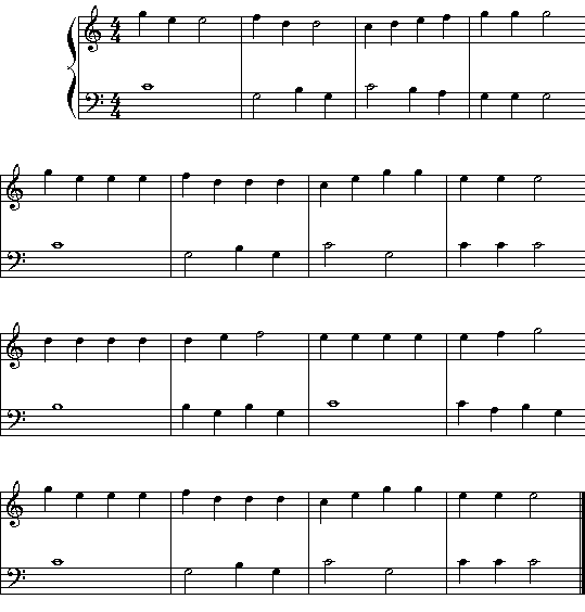 小蜜蜂(电子琴谱)1