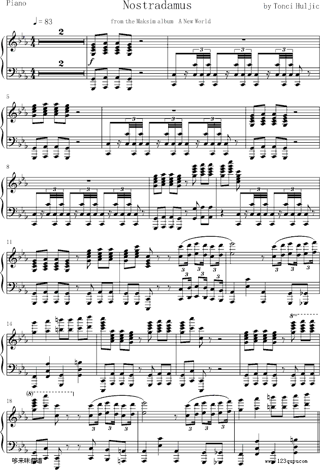 NOSTRADAMUS-马克西姆(钢琴谱)1